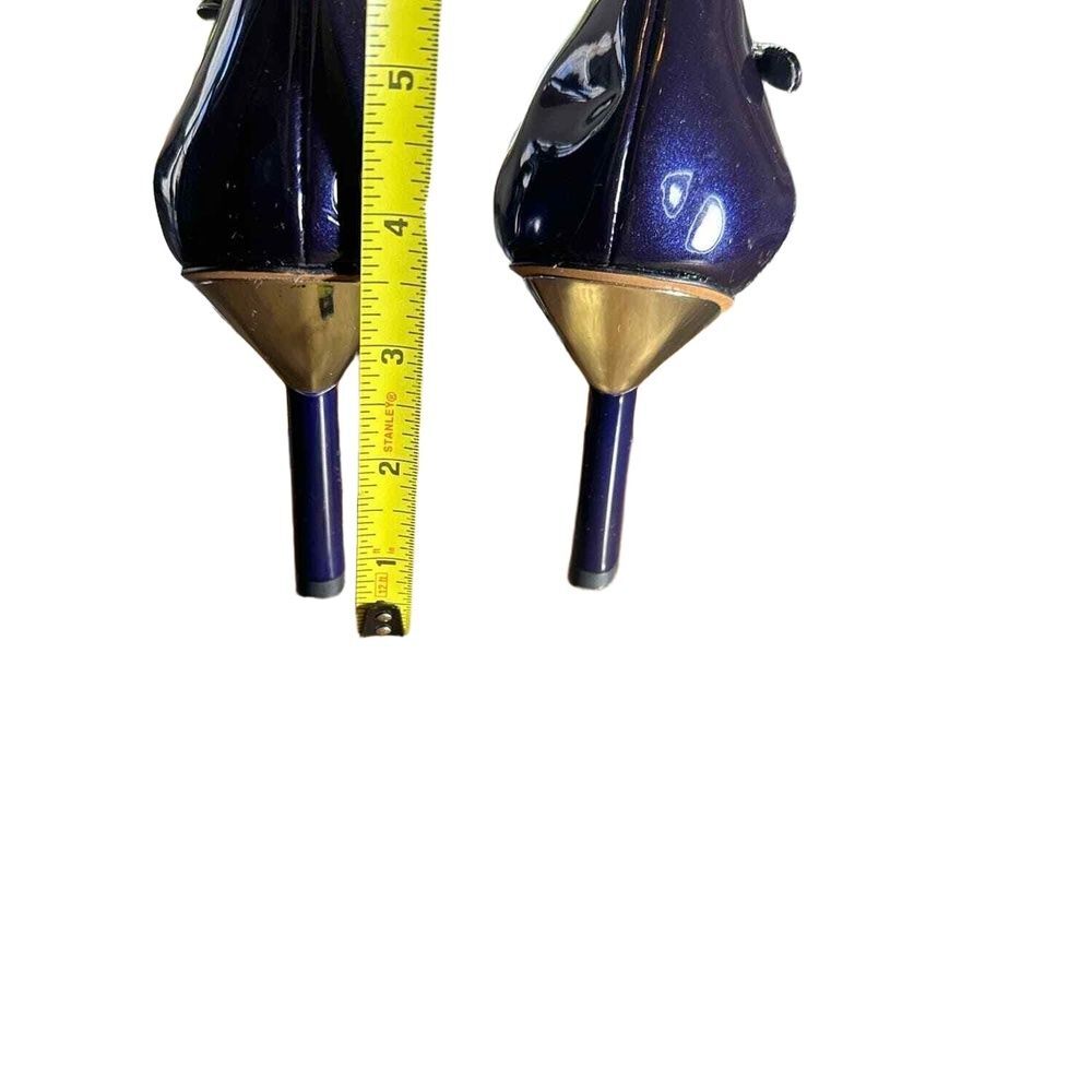 Franco Sarto Heeled Sandals 7.5 Ankle Strap Wedding Formal Event Modern Purple - Picture 8 of 9